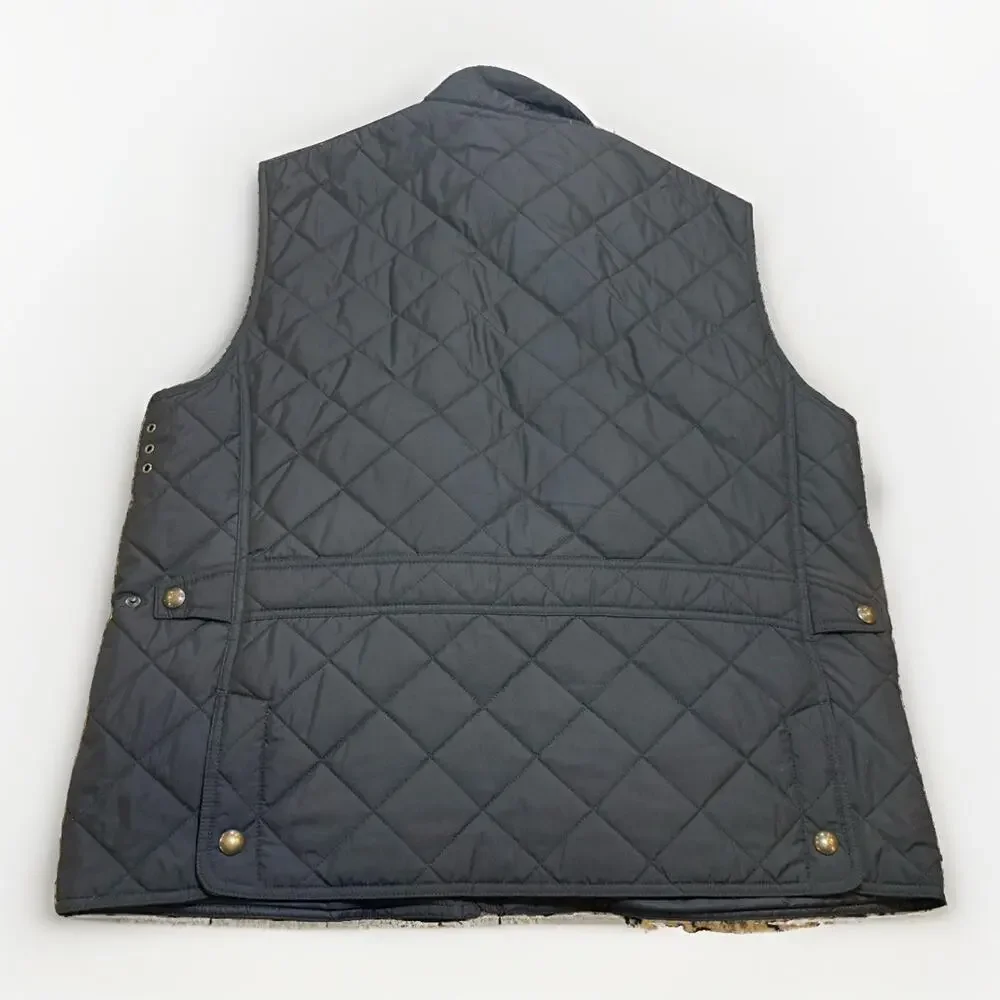 Polo Ralph Lauren Club Quilted Vest Mens Black Gold Hardware Sz XL